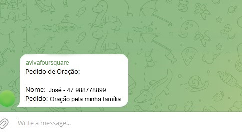 Como chega o pedido no WhatsApp